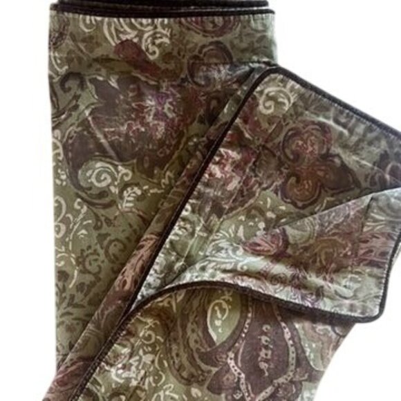 Vtg Ralph Lauren Hayden Paisley King Pillow Shams (2) Cotton Velvet Edging - Picture 1 of 4